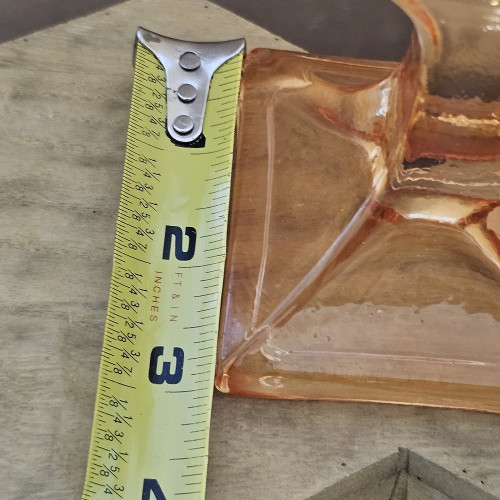 Stunning Franco Creazioni Exclusive Peach/Salmon Glass Candle Holder Set Italy - Picture 9 of 10